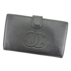 CHANEL Gamaguchi Wallet Cabian Skin x Coco Mark Leather-Authentic USED T8913